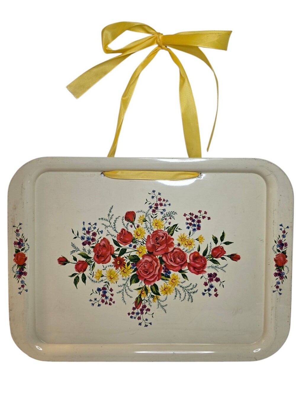Vintage Lithographed Metal Serving Tray Wall Art Authentic Retro Home Decor